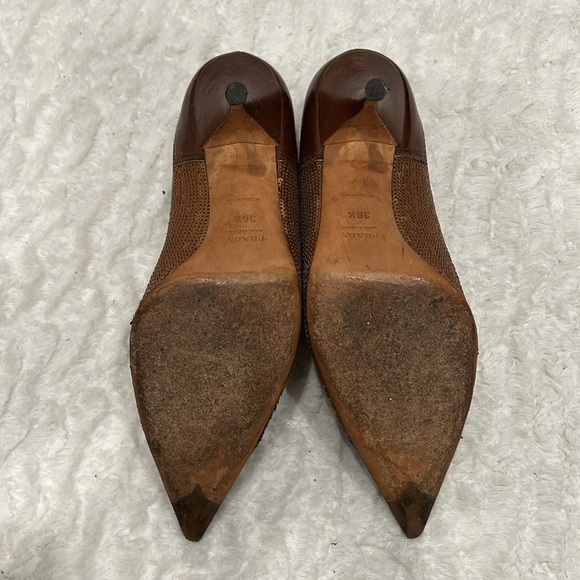 Prada sequin leather Brown and copper Women's Shoes size 36.5 stiletto pumps - Picture 10 of 11